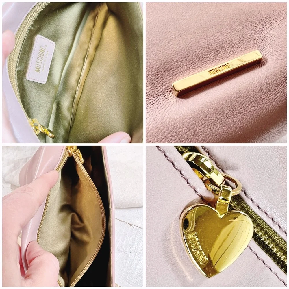 Moschino Couture Lambskin Leather Bow Clutch
